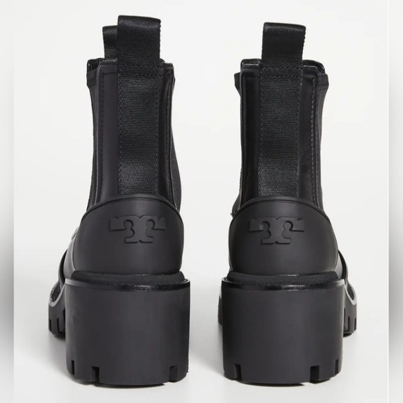 Like New! TORY BURCH  BOOTS CHELSEA LUG-SOLE Platform Ankle Black Leather 10 - Picture 4 of 15